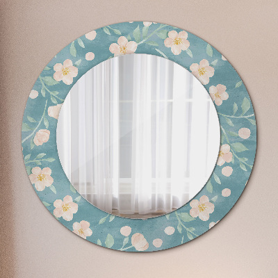 Round decorative wall mirror Floral pattern