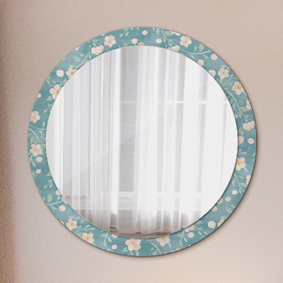 Round decorative wall mirror Floral pattern