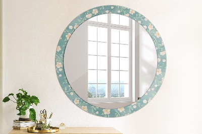 Round decorative wall mirror Floral pattern