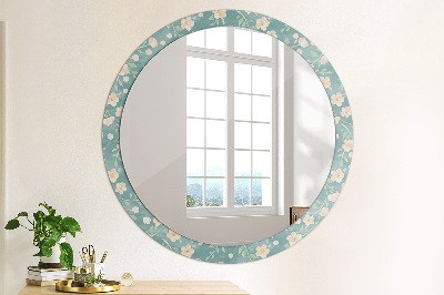 Round decorative wall mirror Floral pattern