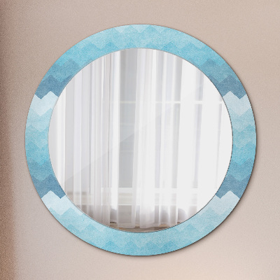 Round decorative wall mirror Chevron pattern