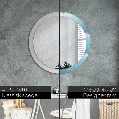 Round decorative wall mirror Chevron pattern