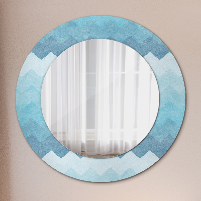 Round decorative wall mirror Chevron pattern