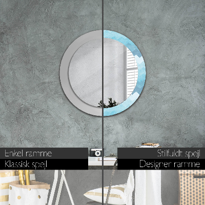 Round decorative wall mirror Chevron pattern