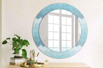 Round decorative wall mirror Chevron pattern