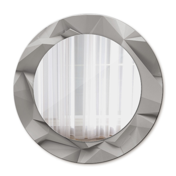 Round decorative wall mirror Abstract white crystal