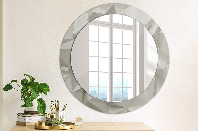 Round decorative wall mirror Abstract white crystal