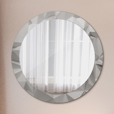 Round decorative wall mirror Abstract white crystal