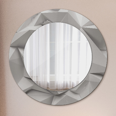 Round decorative wall mirror Abstract white crystal