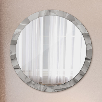 Round decorative wall mirror Abstract white crystal