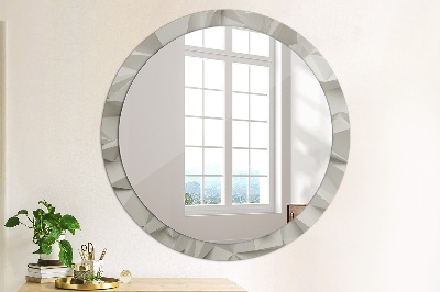 Round decorative wall mirror Abstract white crystal