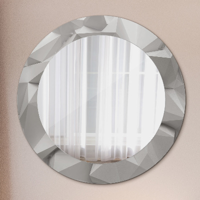 Round decorative wall mirror Abstract white crystal