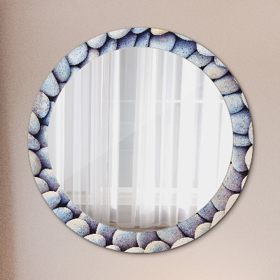 Round decorative wall mirror Sea stones circle