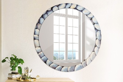 Round decorative wall mirror Sea stones circle