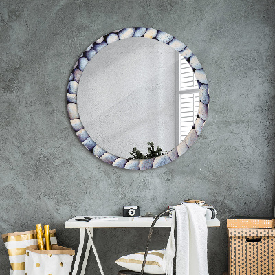 Round decorative wall mirror Sea stones circle