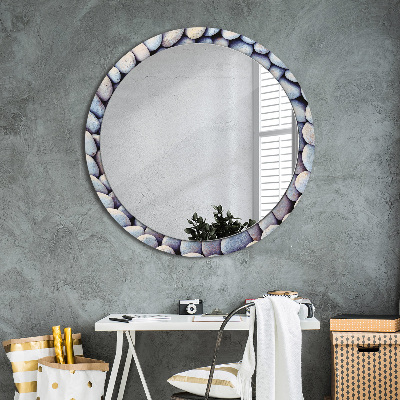 Round decorative wall mirror Sea stones circle