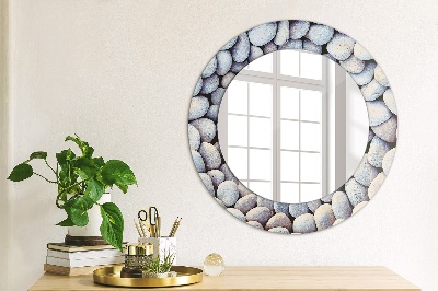 Round decorative wall mirror Sea stones circle