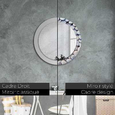 Round decorative wall mirror Sea stones circle