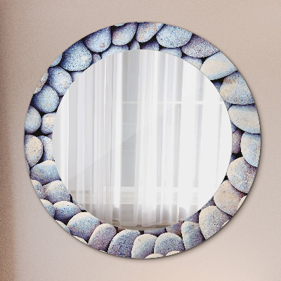 Round decorative wall mirror Sea stones circle