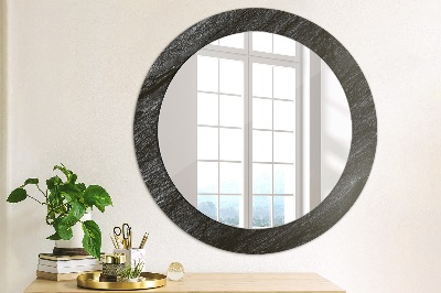 Round decorative wall mirror Black stone