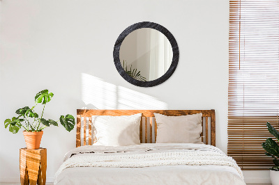 Round decorative wall mirror Black stone