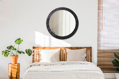 Round decorative wall mirror Black stone