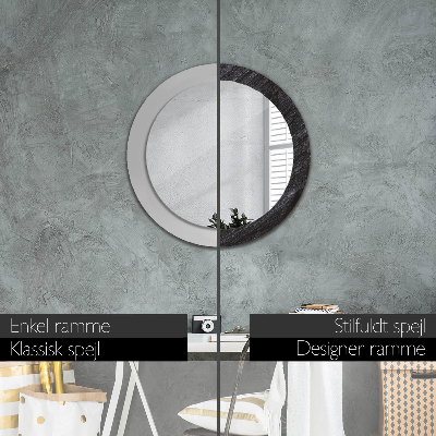 Round decorative wall mirror Black stone