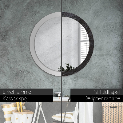 Round decorative wall mirror Black stone