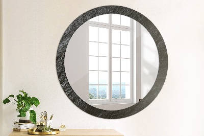 Round decorative wall mirror Black stone