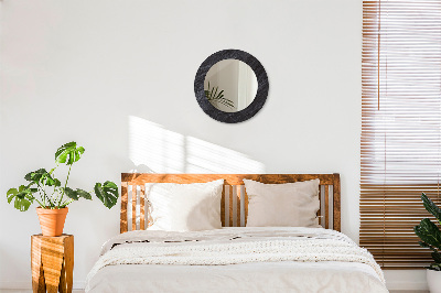 Round decorative wall mirror Black stone