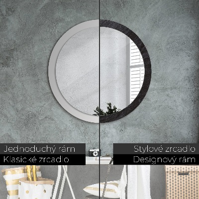 Round decorative wall mirror Black stone