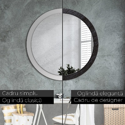 Round decorative wall mirror Black stone