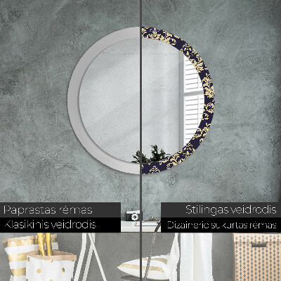 Round mirror print Floral pattern