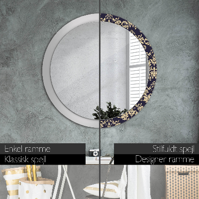 Round mirror print Floral pattern