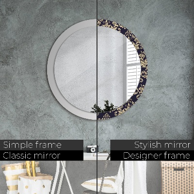 Round mirror print Floral pattern