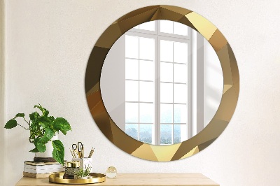 Round mirror decor Gold abstract