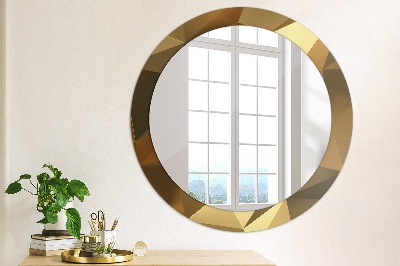 Round mirror decor Gold abstract