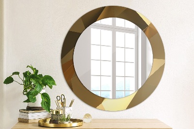 Round mirror decor Gold abstract