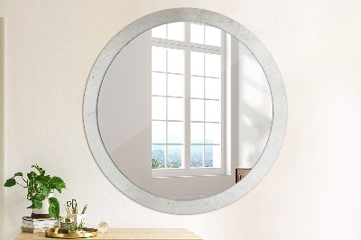 Round mirror printed frame Concrete texture