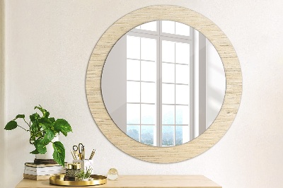 Round mirror decor Light wood