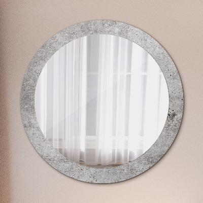 Round mirror decor Gray concrete