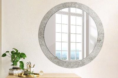 Round mirror decor Gray concrete