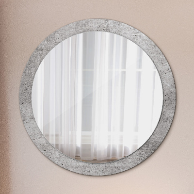 Round mirror decor Gray concrete