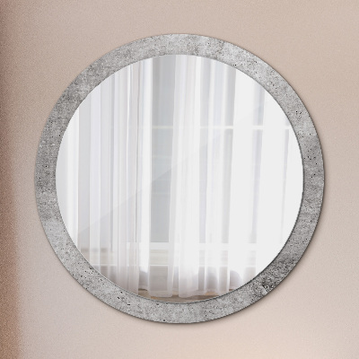 Round mirror decor Gray concrete