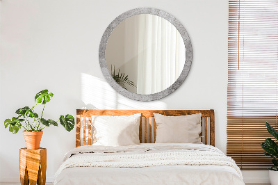 Round mirror decor Gray concrete