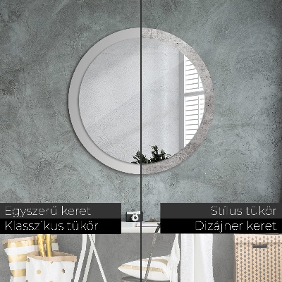 Round mirror decor Gray concrete