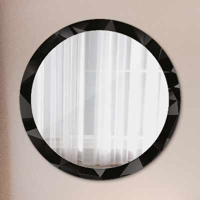 Round mirror printed frame Abstract black