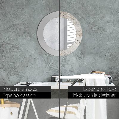 Round mirror print Gray concrete