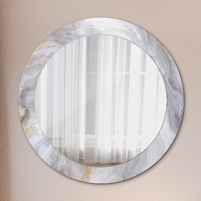 Round decorative wall mirror Abstract marble