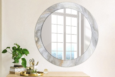 Round decorative wall mirror Abstract marble